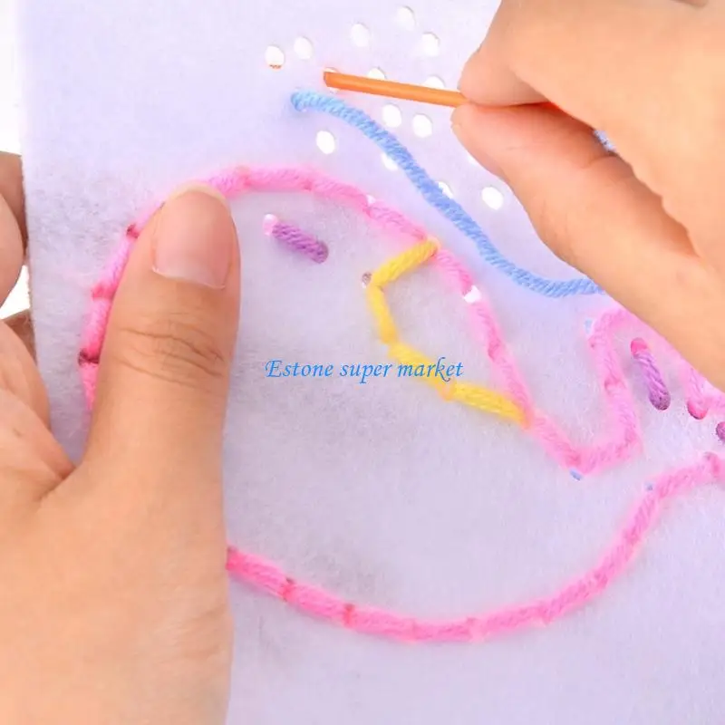090B Kids Safe Sewing Toy Sensory Play Lacing Threading Practice Educational Game Toy