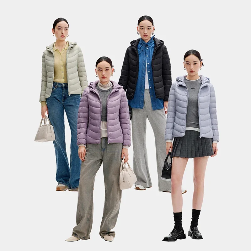 Chericom Dames Donsjack Winter Warm Kort Lichtgewicht Pufferjassen Capuchon Rits Waterdicht Gewatteerde Jassen Vrouwelijke Y309002Y