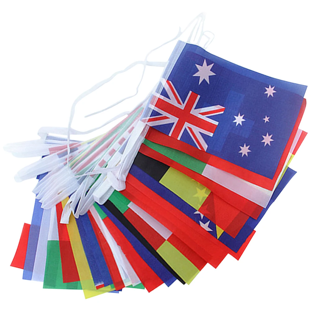 

Flags Countries Flags String Banner 14x21cm Countries String Flag 10m Football Cup Flag Bunting