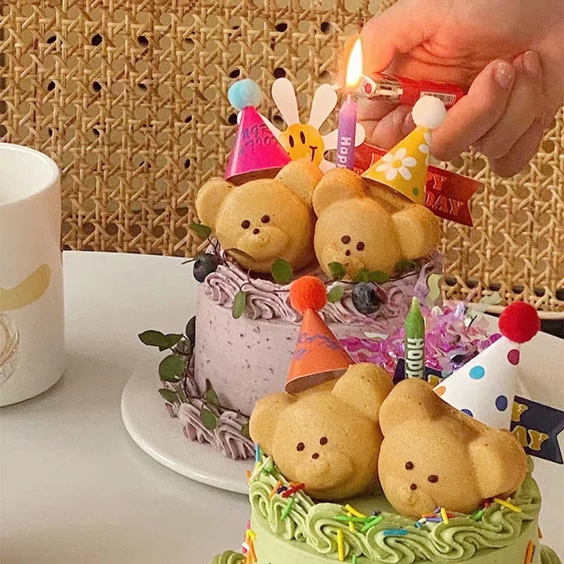 8 Cavity Bear Bakeware Madeleine Baking Pan Cartoon Animal Shape Muffin Cakes Home DIY Baking Mold Carbon Steel Decoration Tool
