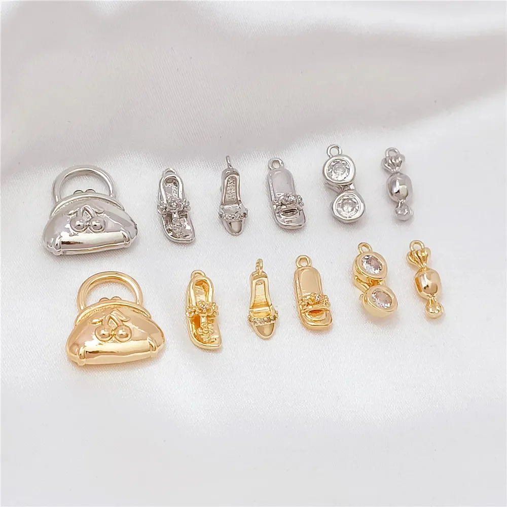 

14k Gold-plated High Heels, Slippers, Wallets, Candies, Pendants, Diy Handmade Bracelets, Necklaces, Small Pendants