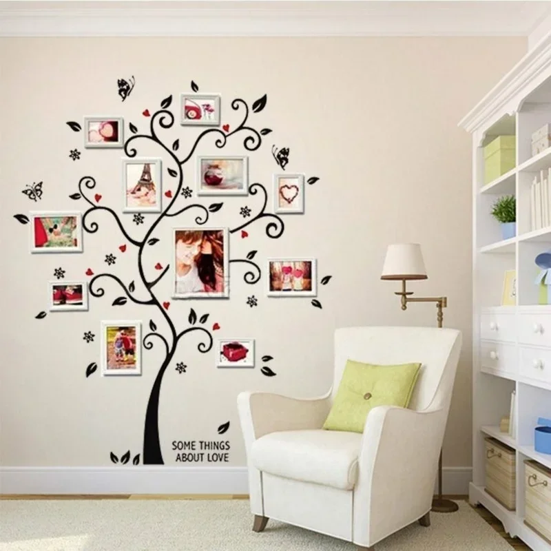 New 2026 Home Decoration Tree Branch Wall Stickers DIY Photo Wall Removable Photo Tree Wall Stickers Art Mural Decoration