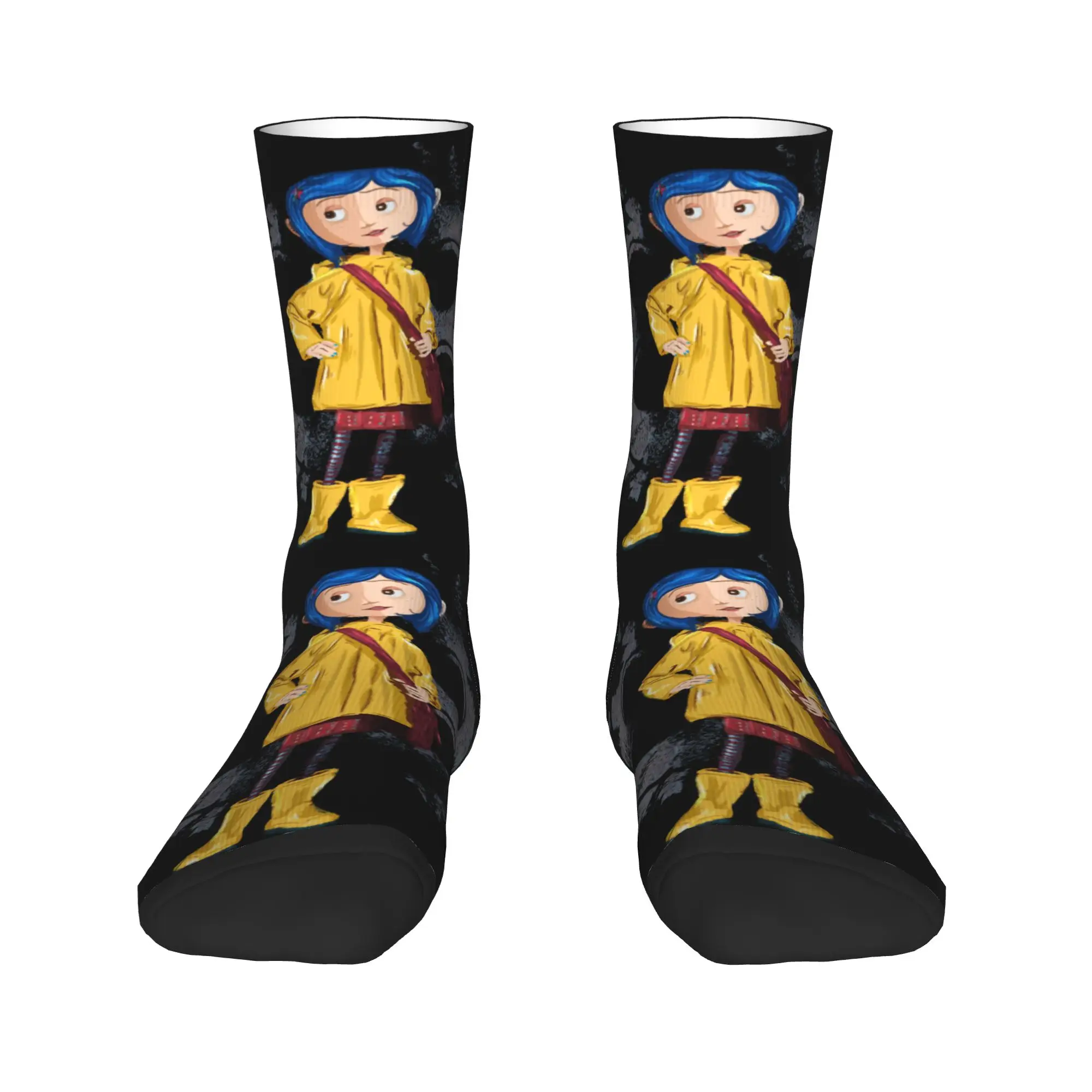 

Funny Print Halloween Horror Movie Coraline Socks for Men Women Stretchy Summer Autumn Winter Crew Socks