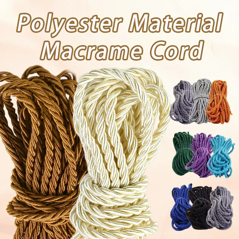 

20/50/100M 3mm Polyester Braided Cord 3 Shares Ropes Bag Strap Clothes Lace Ribbon Curtain Decor Thread Rope Crafts Materials