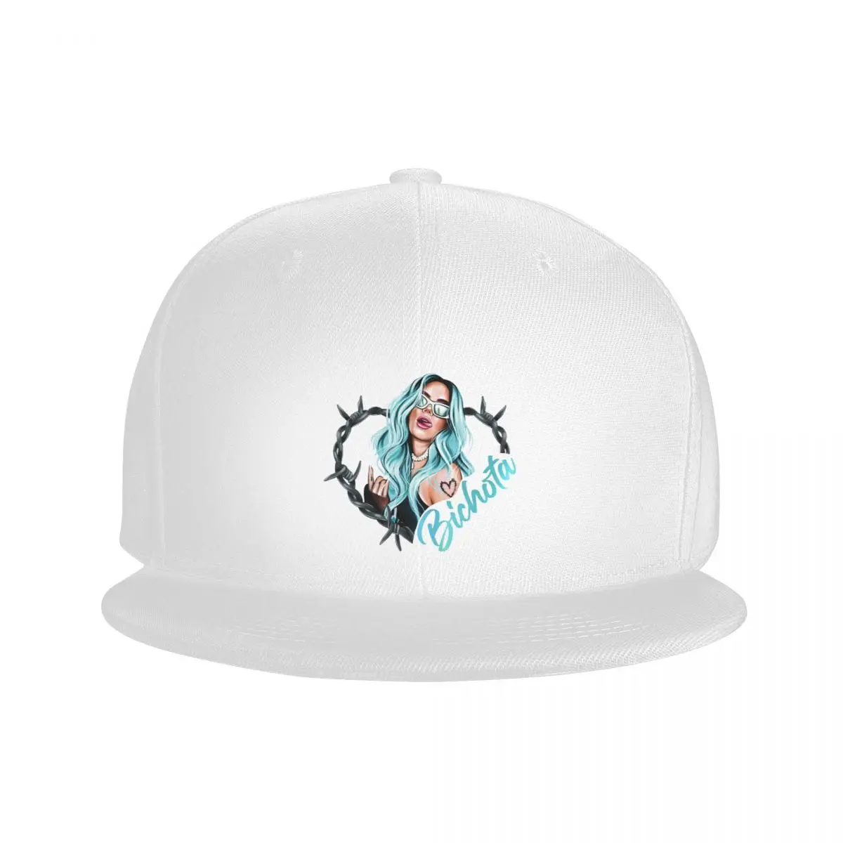 Karol G-Unisex cabelo azul coração boné de beisebol, bichota snapback chapéus, boné de guarda-sol hip-hop, esportes