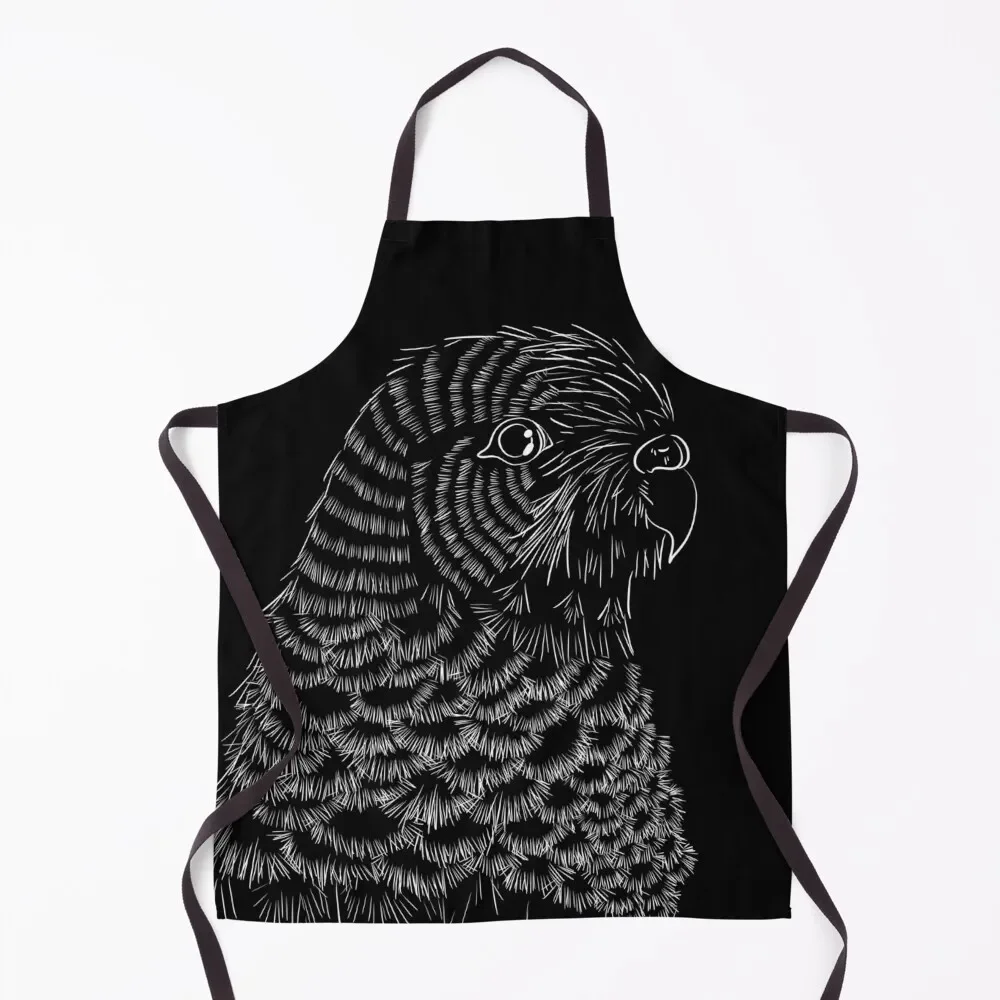 Black and White Parakeet Apron Dress Cute Kitchen Accessories Apron