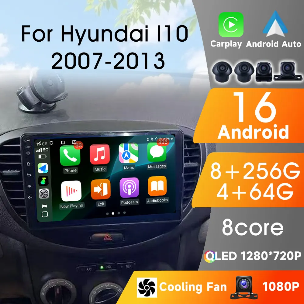 

2Din Android Car For Hyundai I10 2007 2008 2009 2010-2013 Autoradio Carplay Android Auto Wireless Car Video Stereo 8Core WIFI
