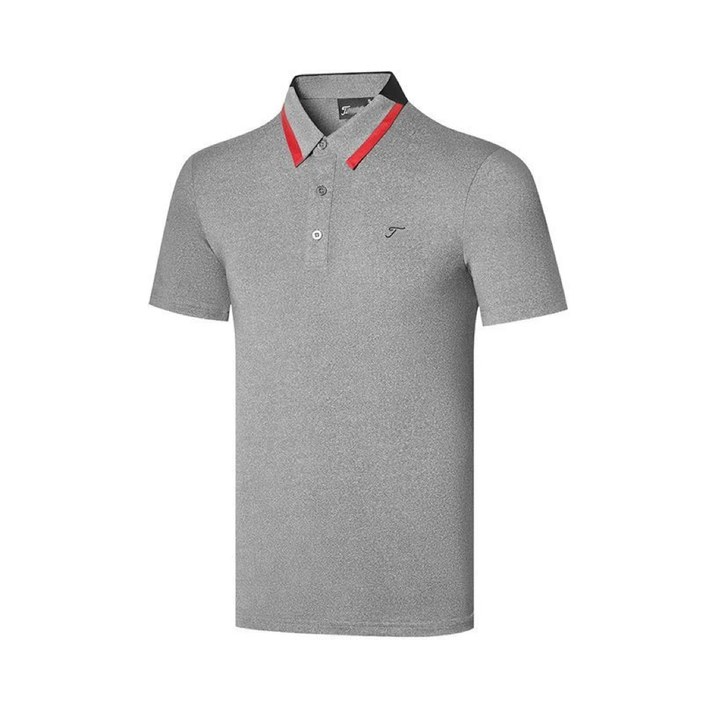 Golf Clothes Men Brand Breathable Quick Drying Man Golf Top Short Sleeved Lapel Loose Golf T Shirt
