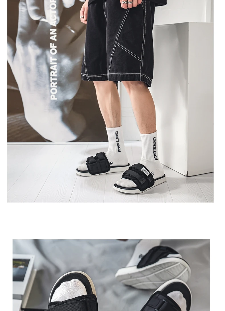Herren Outdoor-Hausschuhe, für den Innenbereich, lässige Hausschuhe, rutschfest, weicher Boden, Hakenschlaufen-Hausschuhe, modische Strand-Sommersandalen, Flip-Flop – Detail 18