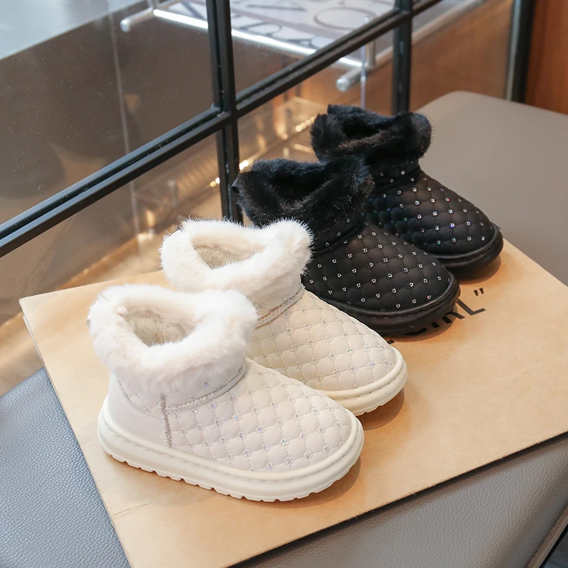 

Kids Casual Boots Plush Warm Children Snow Boots Soild Color Versatile 2025 Winter New Boys Girls Thermal Boots Fashion Soft