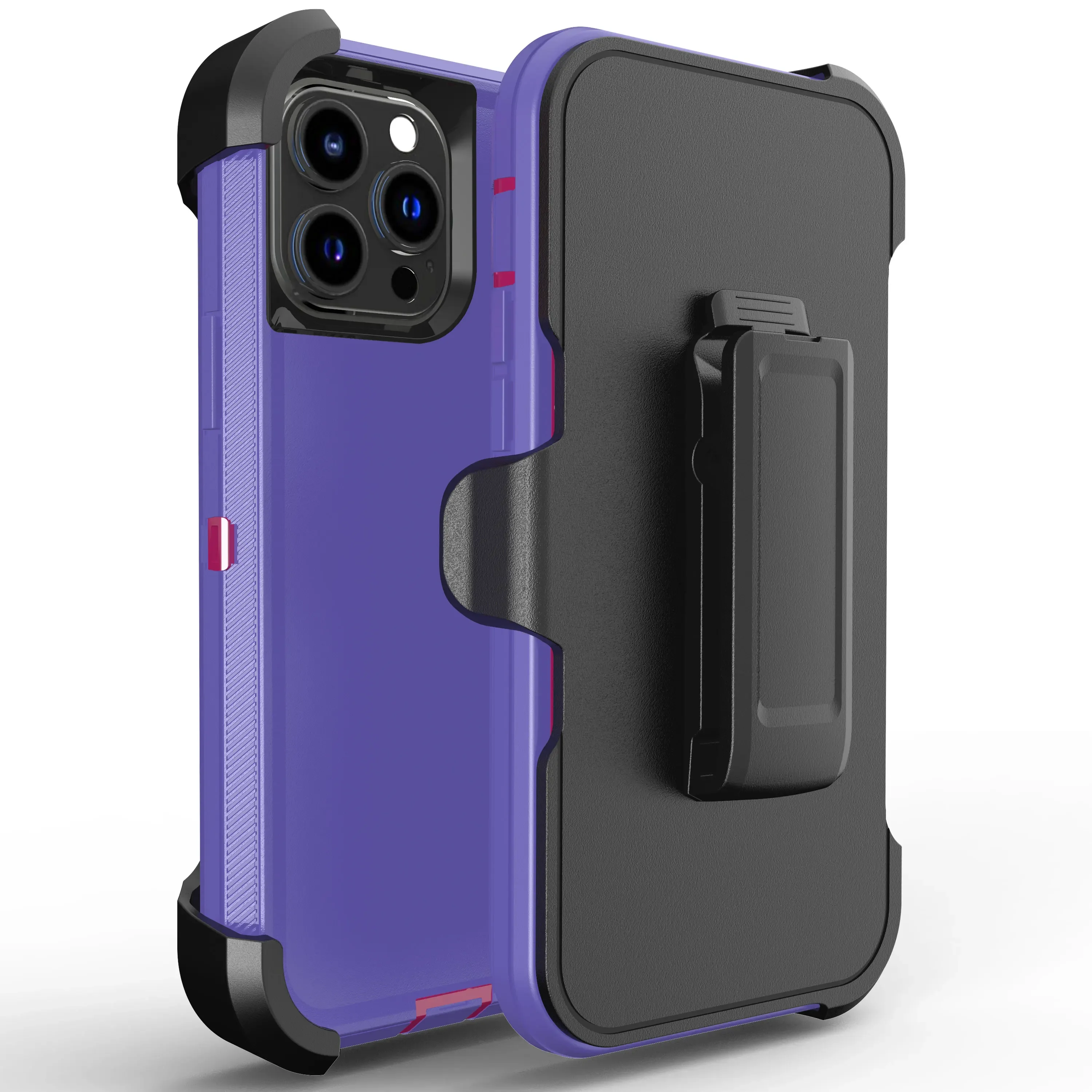 3-in-1 Robuste Panzer-Schutzhülle Stoßfest für iPhone 17 16 Air 14 13 12 11 15 Pro MAX SE 6 7 8 PLUS mit Gürtelclip und Box-Cover – Detail 12