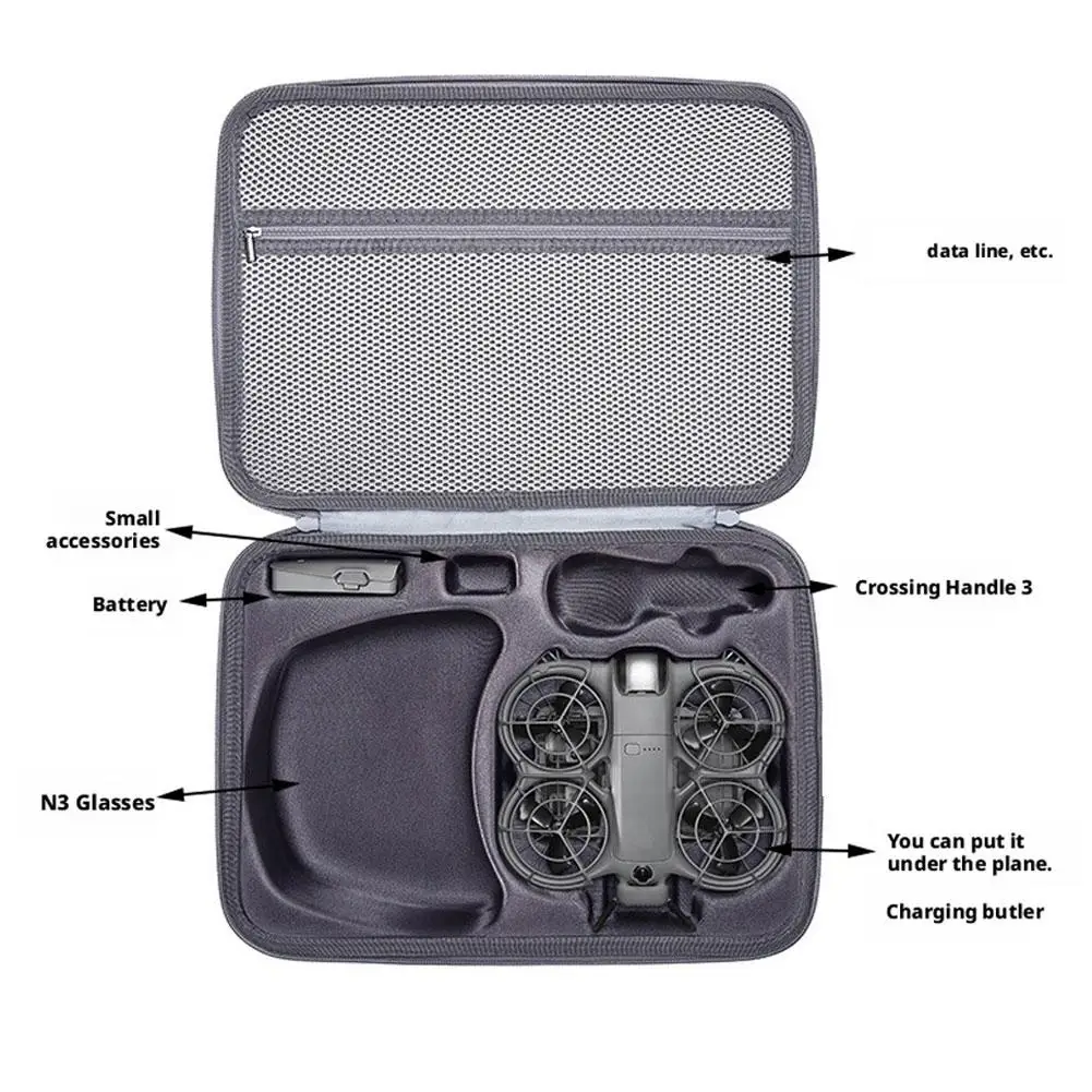 Borsa a tracolla portatile per custodia da trasporto drone DJI Neo2 per kit DJI Neo2 Motion Senso r con batterie e accessori, scatola di immagazzinaggio