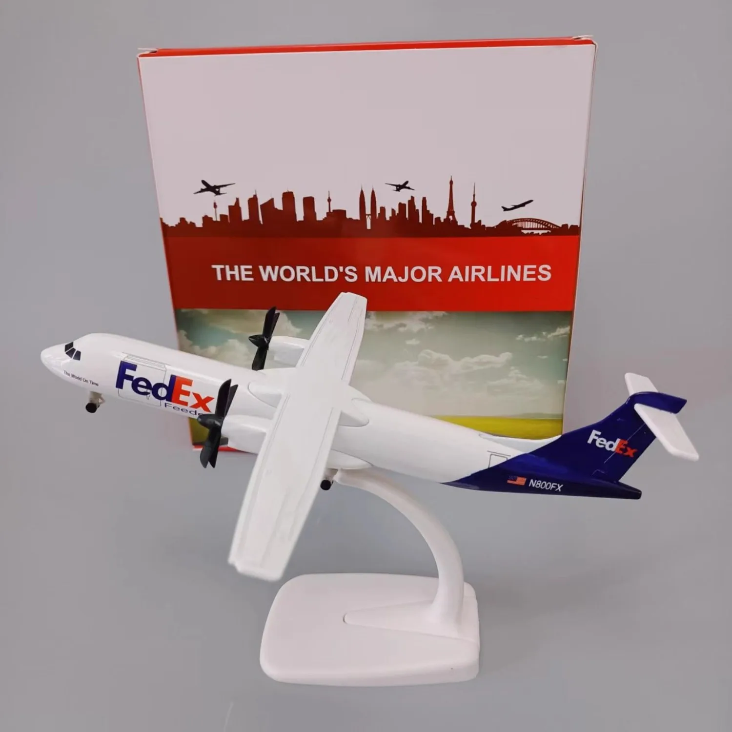 20CM Scale Plane Fedex Express ATR Replica Alloy Material With Stand & Wheel Souvenir Hobby Collection gift