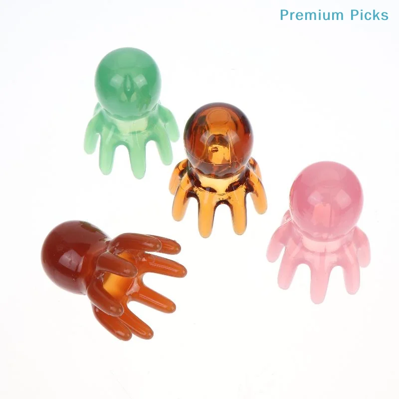 Peine de masaje de resina portátil con forma de pulpo, herramienta de raspado de meridianos Gua Sha amigable con el cuero cabelludo para alivio de la tensión y crecimiento del cabello, uso diario.