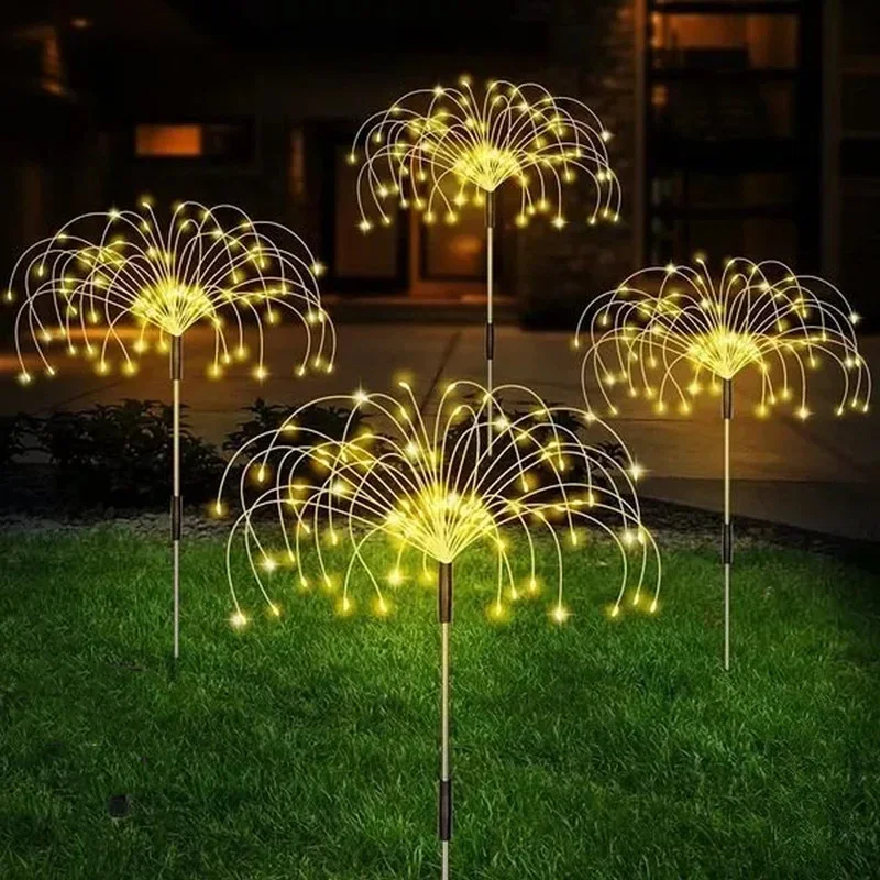 

90 LED Solar Lights Outdoor Solar Garden Lights Waterproof Flash Solar String Lights Lawn Firework Lamp Garden Christmas Decor