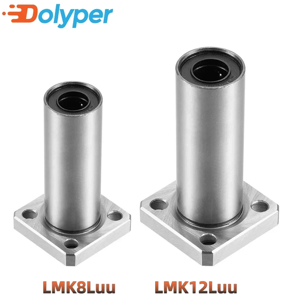 2pcs LMK8LUU LMK12LUU Long Type Flange Bearing Linear Bush XYZ Axis 3D Printer Smooth Rods Parts