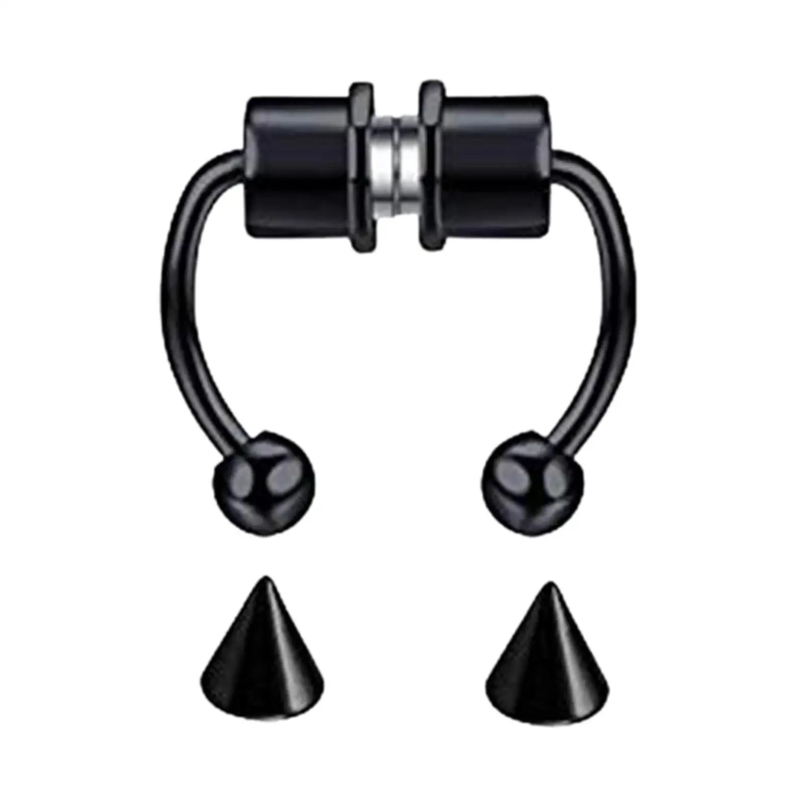 Non Pierced Nose Ring Hoop Stainless Steel Magnetic Septum Horseshoe Jewelry Reusable Cuff for Stylish Women Accessories