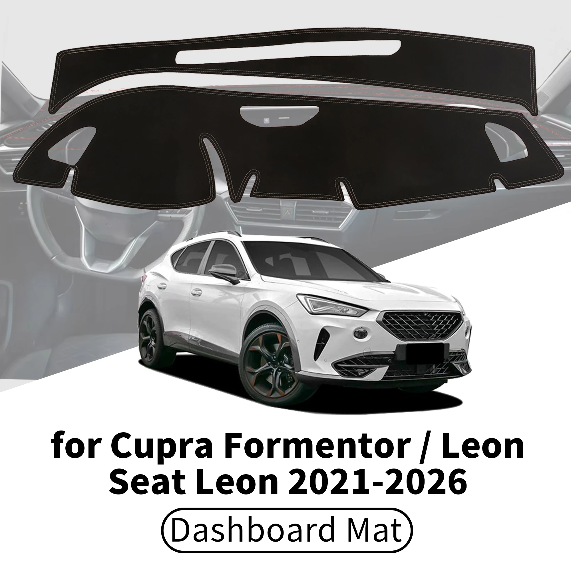 for Cupra Formentor Leon 2021-2026 Seat Leon Dashboard Cover Dashmat Sunshade Anti‑UV Anti‑Glare Dash Mat Interior Accessories