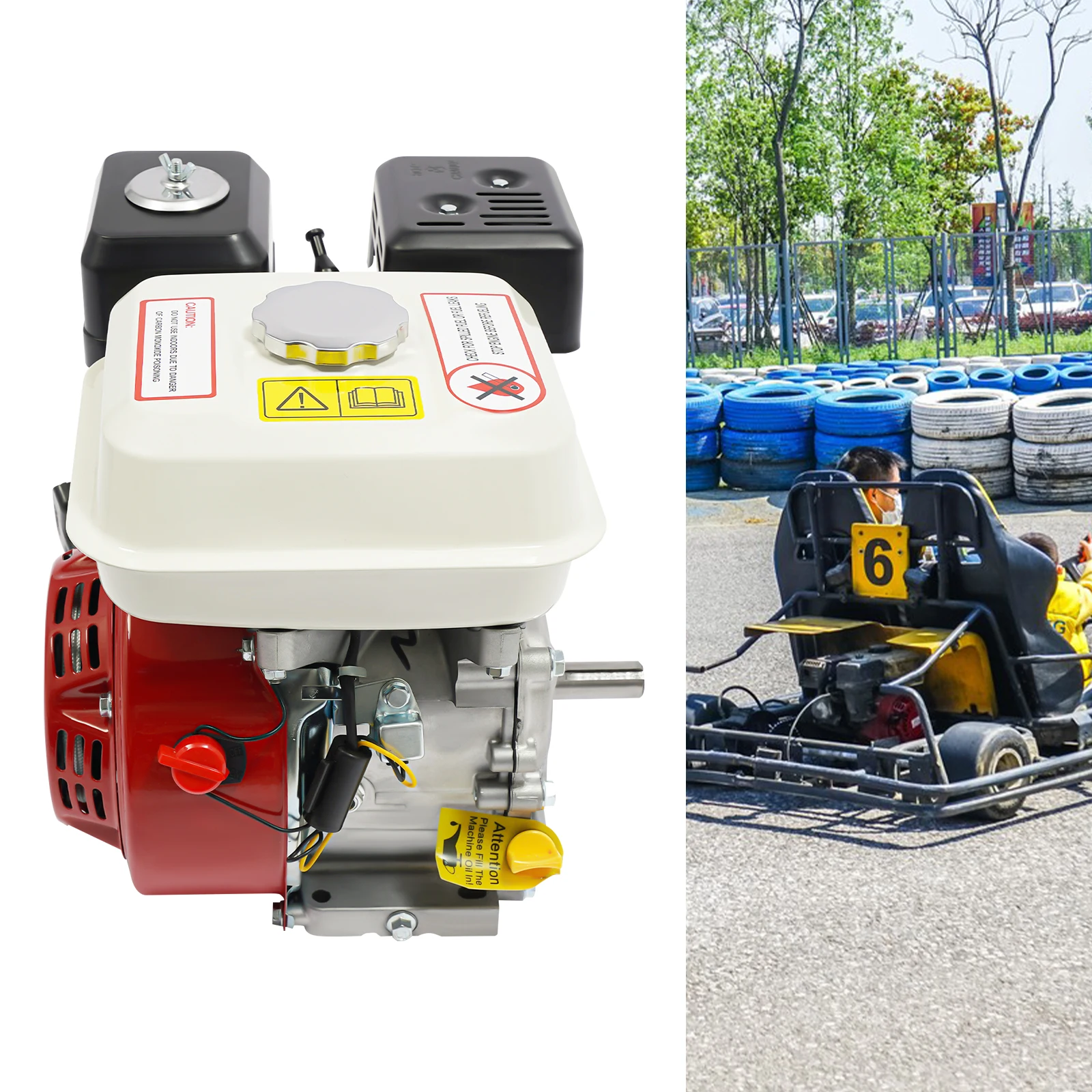 محرك بنزين رباعي الأشواط 3000 وات 7.5 حصان 3600 دورة في الدقيقة خزان كبير فعال في الوقود متين لمولدات المضخات والمزيد #5