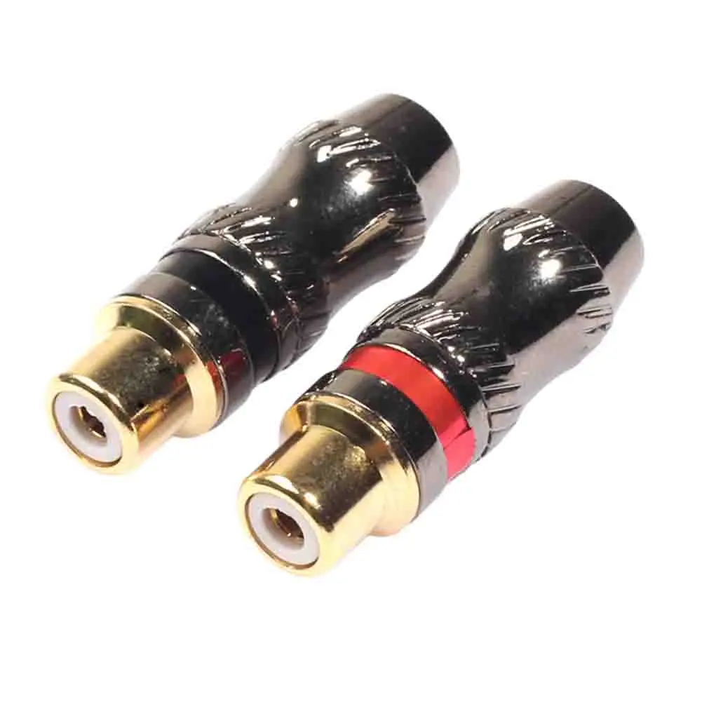 2PCS Gray For RCA Female Lotus Connectors for Soldering Gold Plated Contacts Resist Fading for Custom Cable Builds