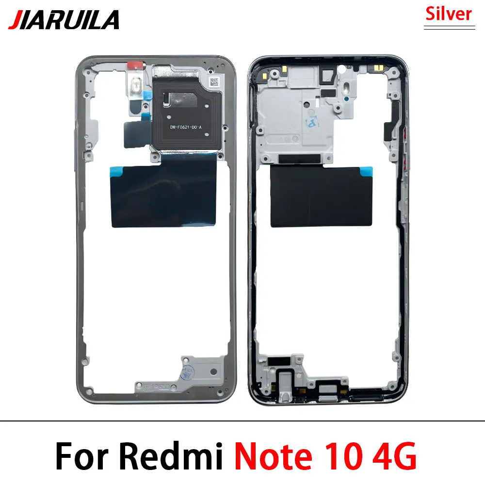 NEW Tested For Xiaomi Redmi Note 10 Pro 10S Housing Middle Frame Case Middle Frame Bezel Plate Replacement Parts With Side Key