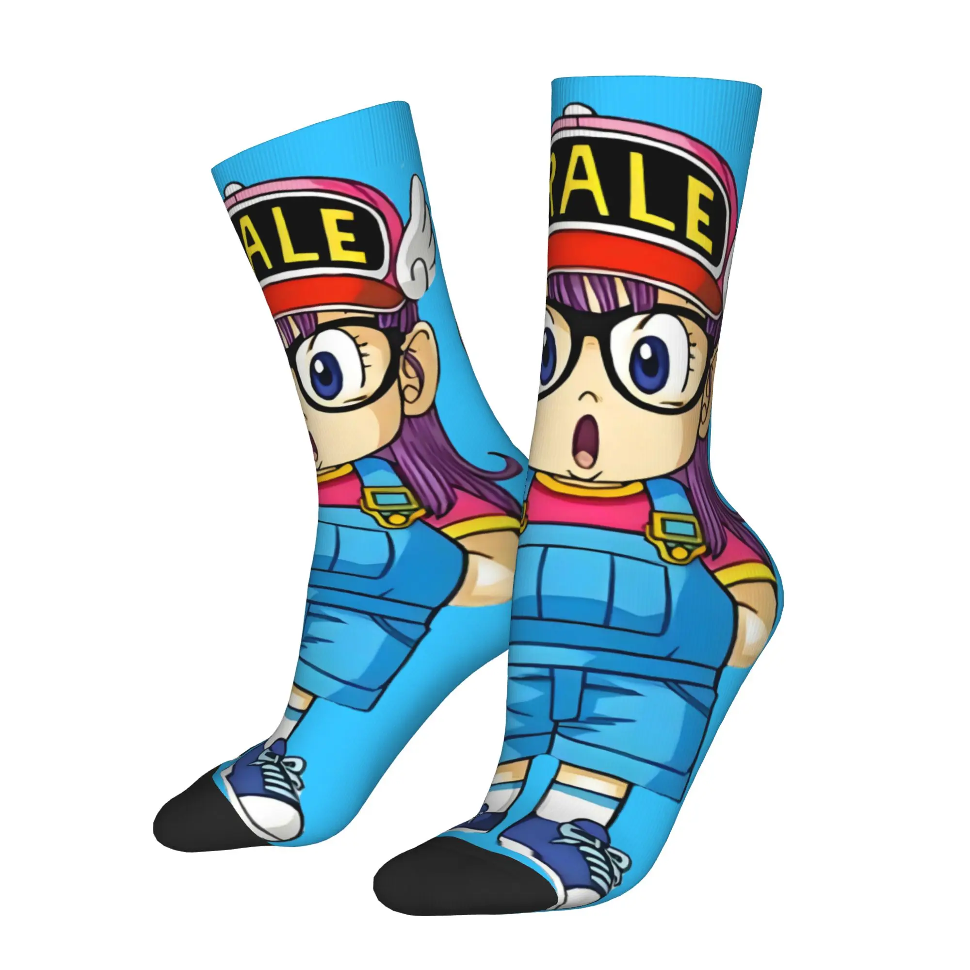 Novelty Mens A-Arale N-Norimaki D-Dr S-Slump Dress Socks Unisex Warm Comfortable 3D Print Anime Cartoon Crew Socks
