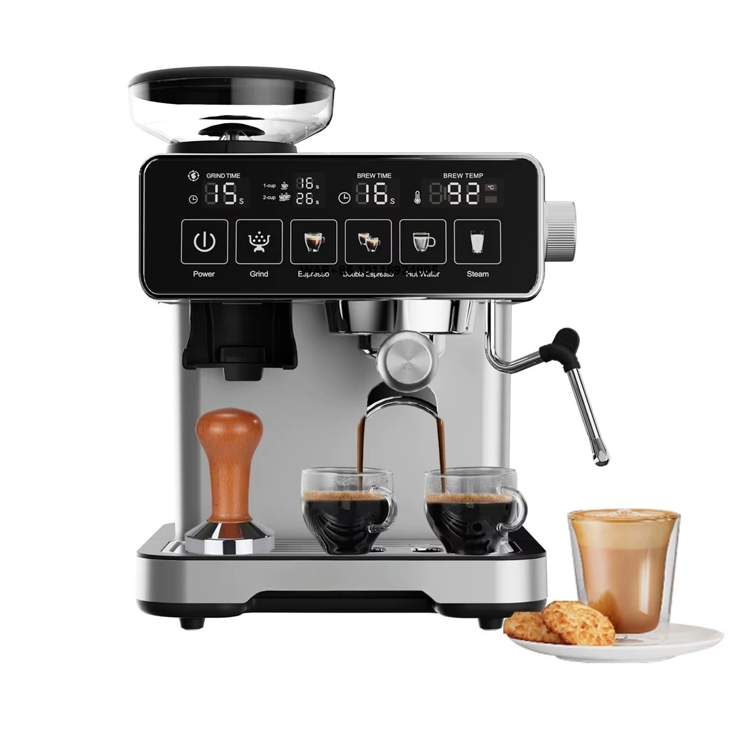 

Professional 20 Bar Home Espresso Machine with Coffee Bean Grinder Cappuccino Espresso Coffee Machine Factory Customized