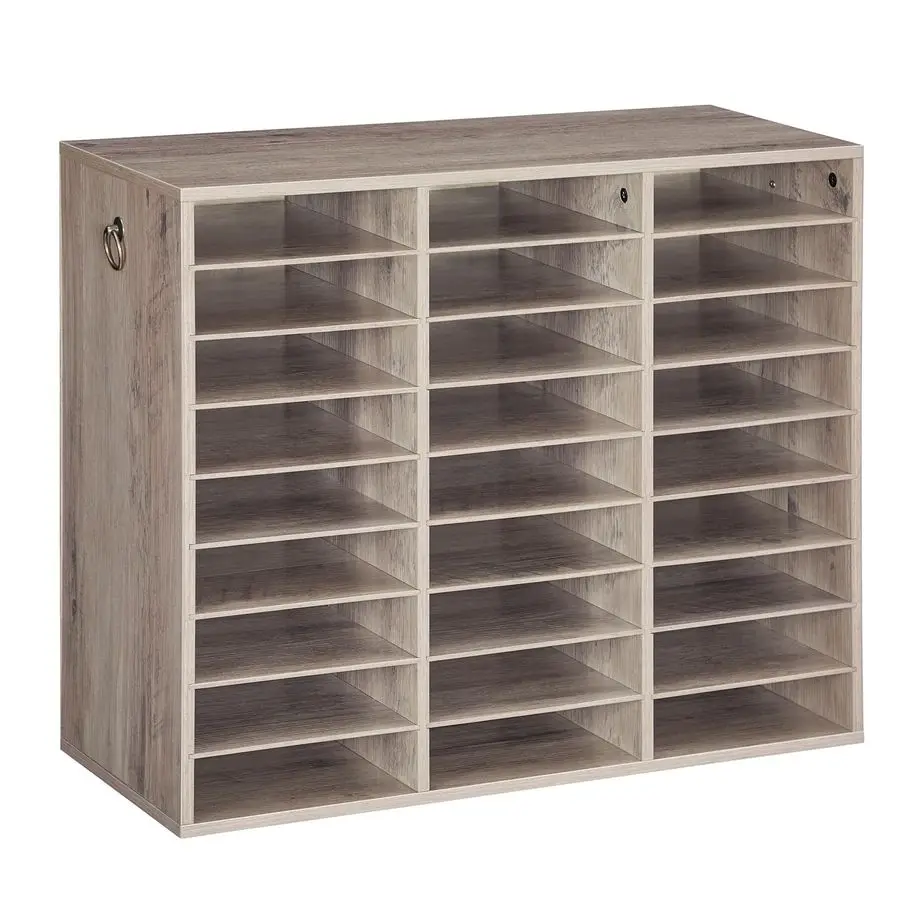 

Органайзер для документов HOOBRO, деревянный органайзер для почты с 27 отделениями, настольный сортировщик документов с регулируемыми полками для дома