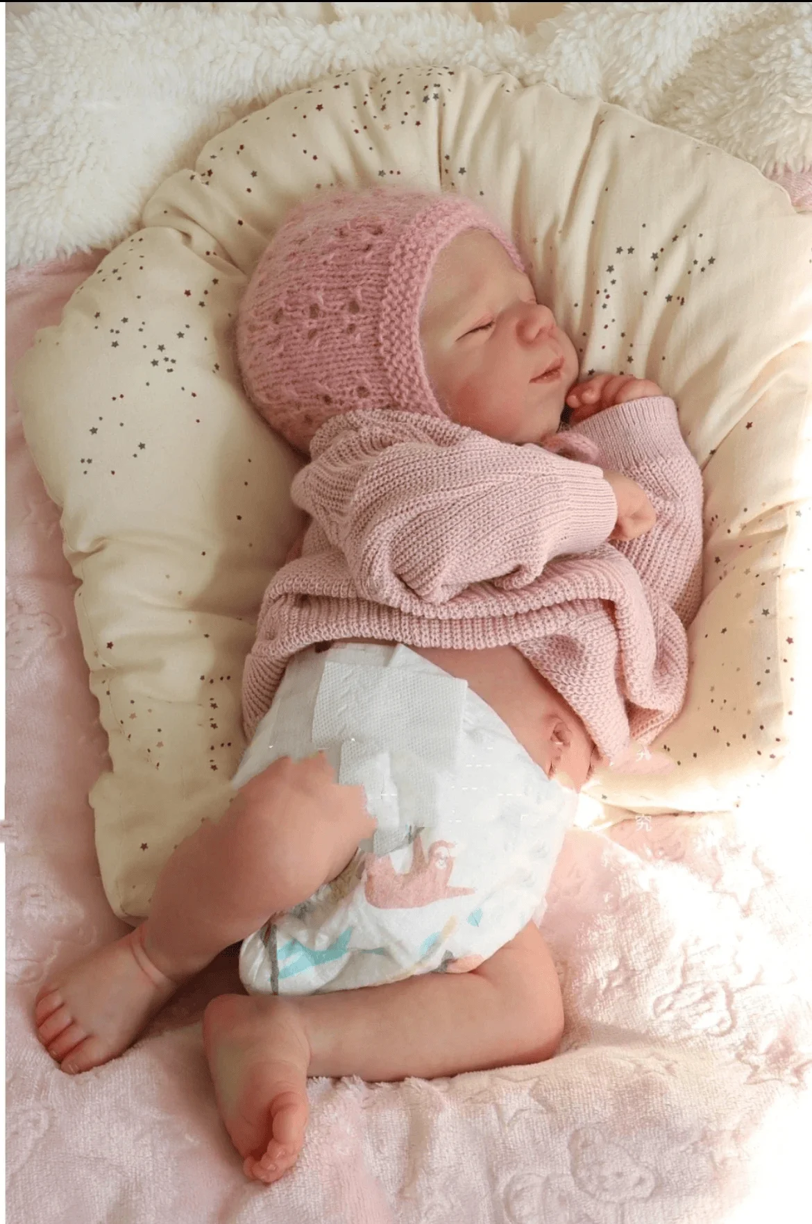 

1pc 18 inches 48 cm Soft Sleep Reborn doll Live newborn Bebe Pink boy toy/Skin doll/Cute child/birthday gift/Christmas gift