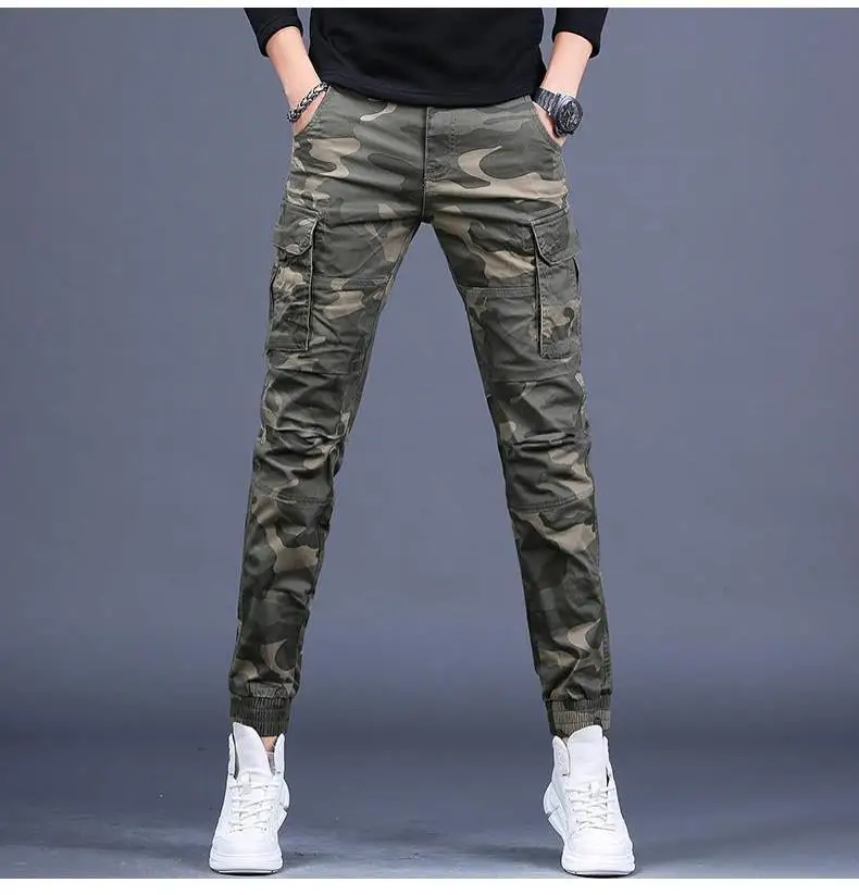 

New arrive men’s light luxury cargo pants,outdoors sports tactical pants,trendy camouflage pants,slim-fit casual jeans pants;