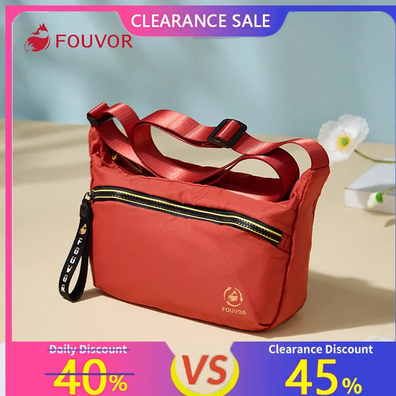 

Fouvor Red Crossbody Bag Women 2025 Trend Lightweight Nylon Shoulder Bag Material Adjustable Strap Shopping Travel Bags 2930-12