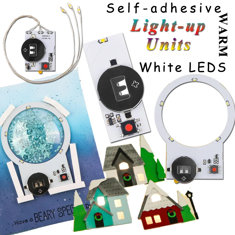 1/3/5 Ciepłe białe diody LED Samoprzylepne światła Halo i łatwe światła do tworzenia świecących kart Scrapbooking Rzemiosło Projekt DIY 2023