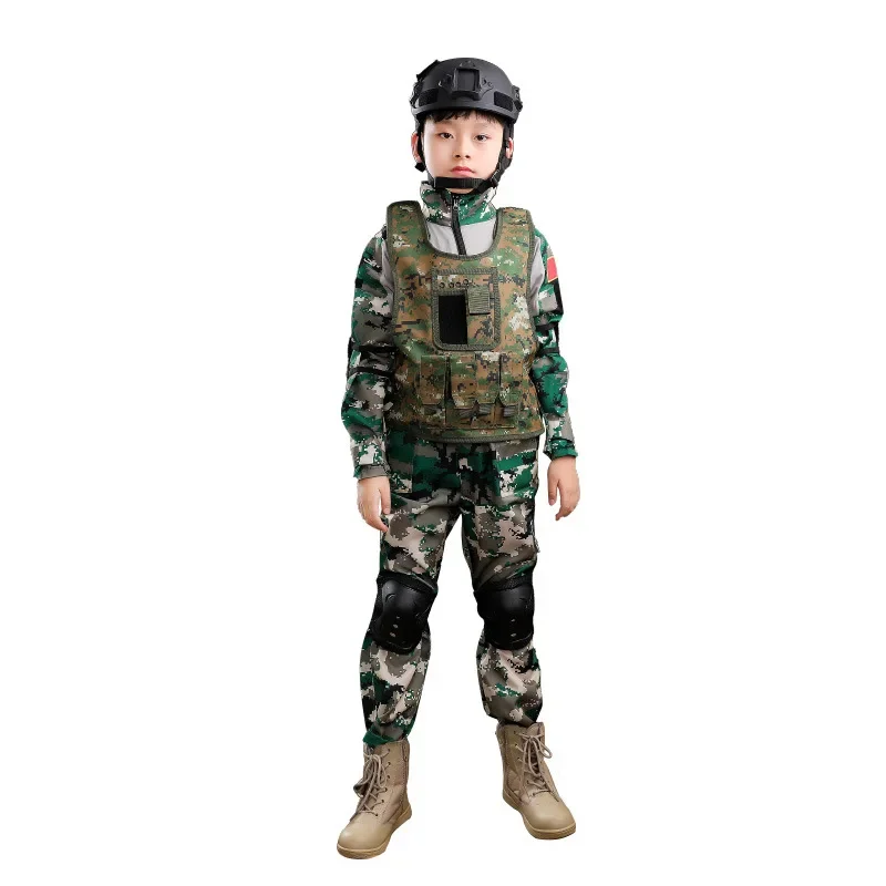 Children Summer Camp Suit Short Sleeve CP Frog Suit Spring Summer Outdoor Expansion Student Training Uniform