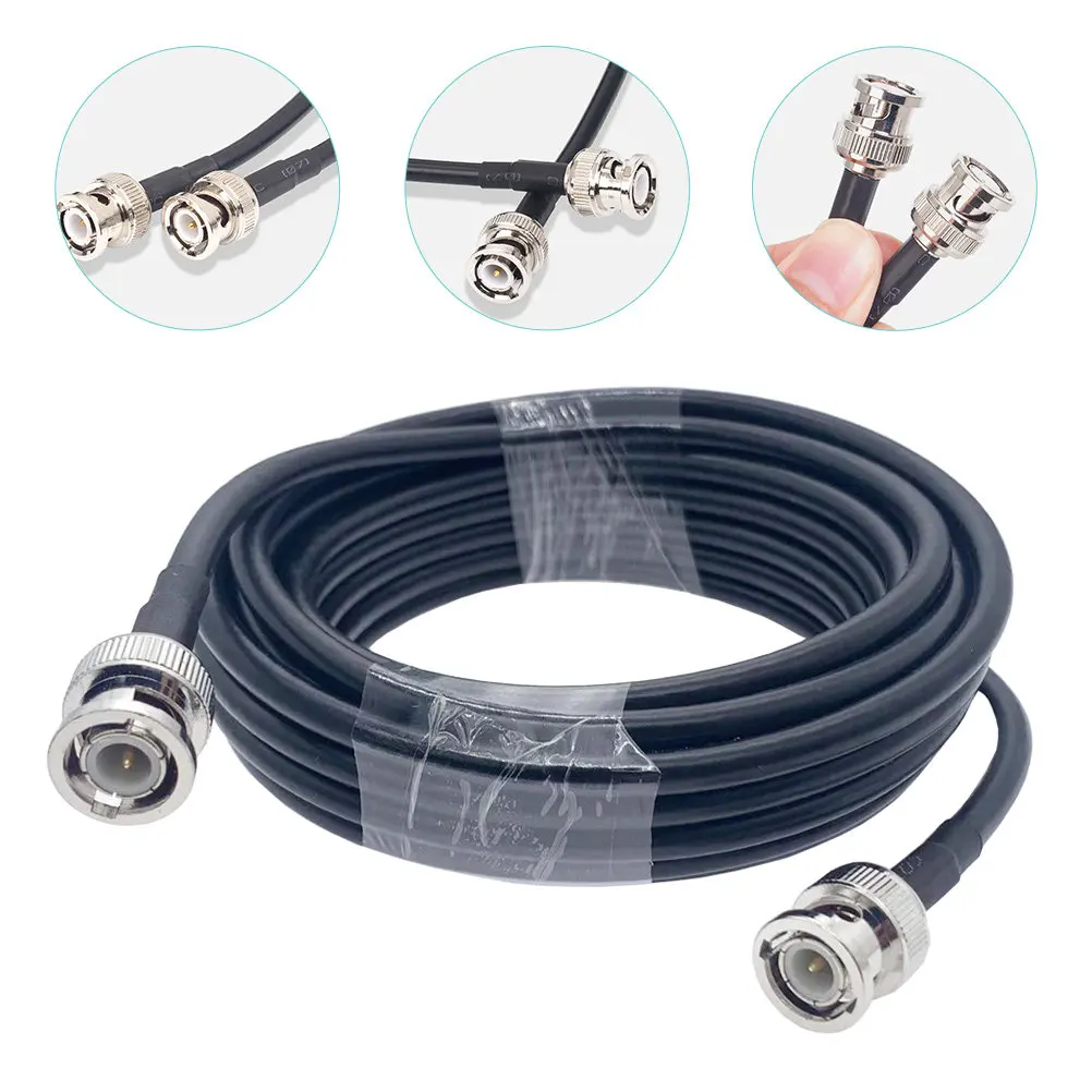 Bnc Male to Male Cable 1M Rg58 Low Loss Nickel Plated Connector Gold Plated Contacts High Reliability Coaxial Cable for