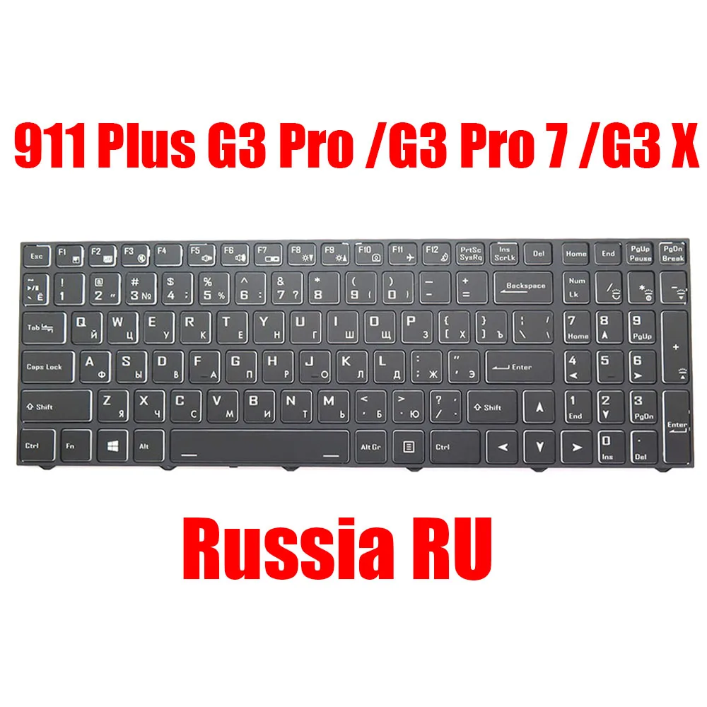 

Russia RU Laptop Keyboard For Thunderobot 911 Plus G3 Pro 7 G3 X JT009R00BRU JT009S00BRU JT009T00BRU Black With Backlit New