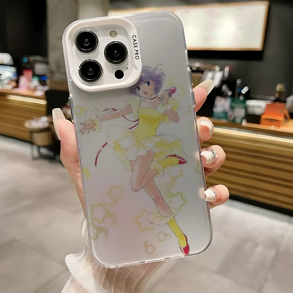 حافظة هاتف C-Creamy Mami Magic لهاتف iPhone 16,15,14,13,12,11,Mini,Pro,SE,MAX غطاء أبيض غير لامع مقاوم للصدمات