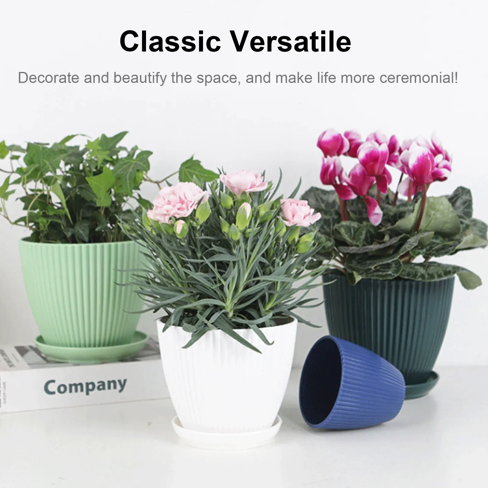 

Resin Indoor Planter Flower Pots Light Portable Planters for Home & Commercial Use