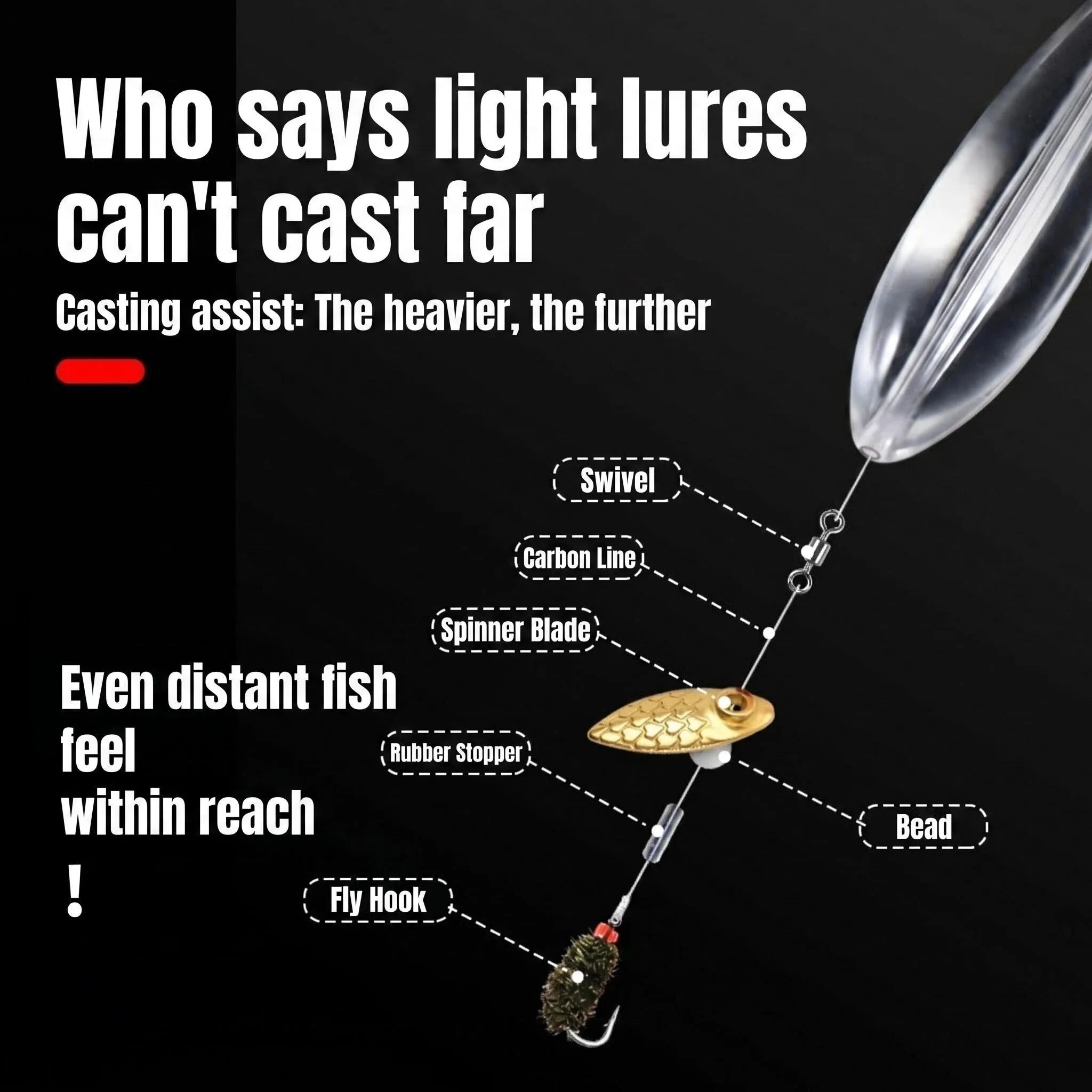 Fishing Float Upward Bobber Slow Sinking Assist or Floating Water Throwing Aid Fishing Bobber Carp Sea Lure Tackle 1Pc 4.5g-15g - view 6