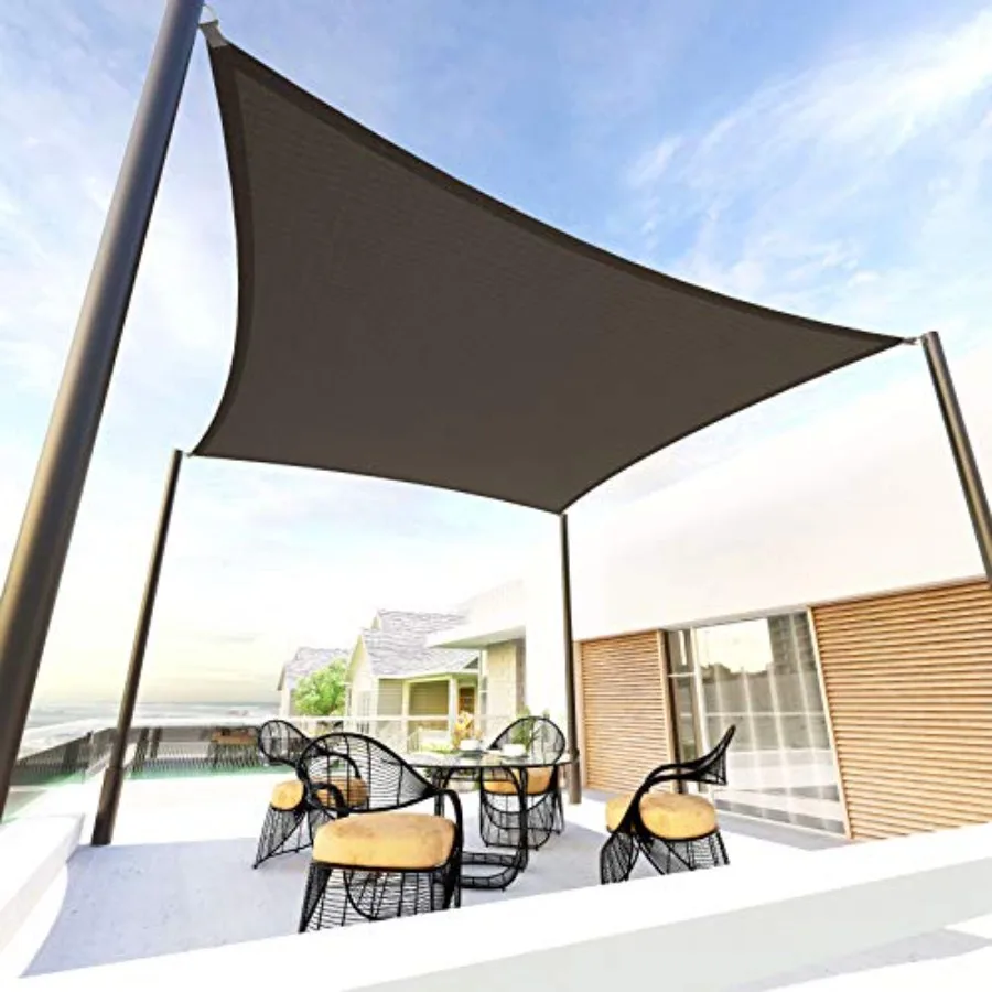 Vela parasol rectangular de 10'x13' con 95 bloqueo UV para patio al aire libre y jardín, solución ideal para toldo para actividades en el patio