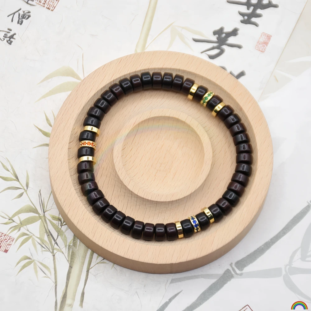 Natural Small Leaf Purple Sandalwood Hand String Straight Cut Pill Bead Writing Play Buddha Bead Bracelet Rwbuy Brand Design