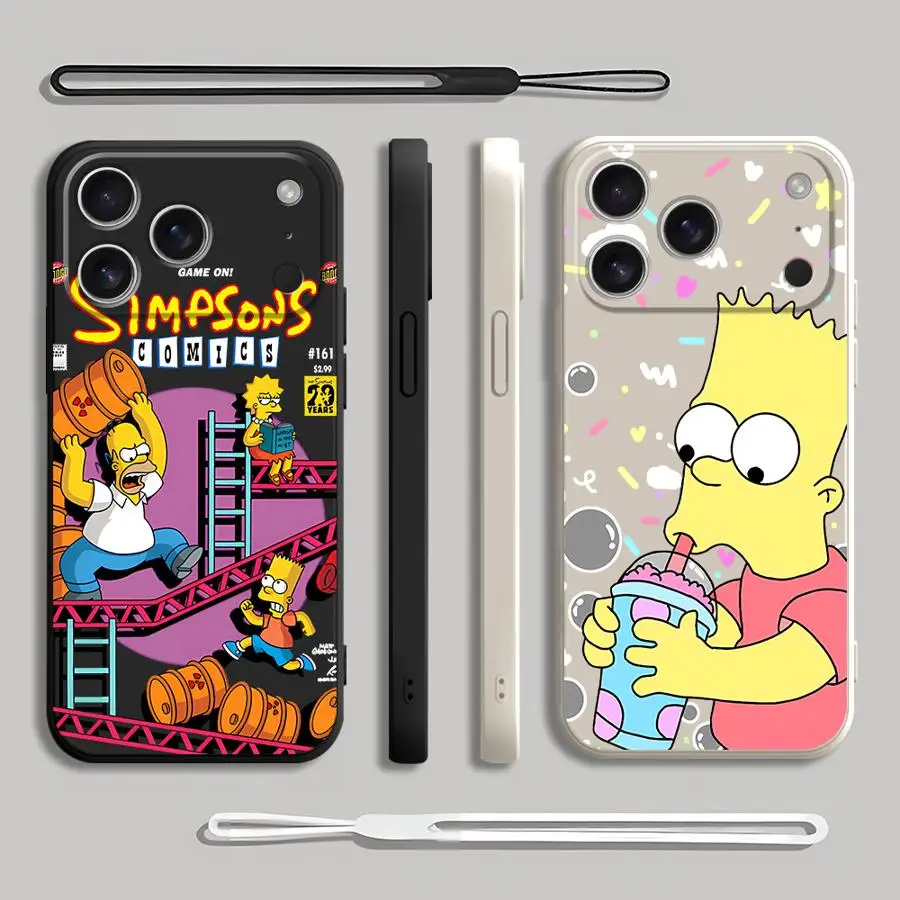 Funny Cartoon SimpsonS Case for Apple iPhone 17 Pro Max 16 XS XR 7 8 15 12 Plus 13 Mini 11 Air Phone Cover