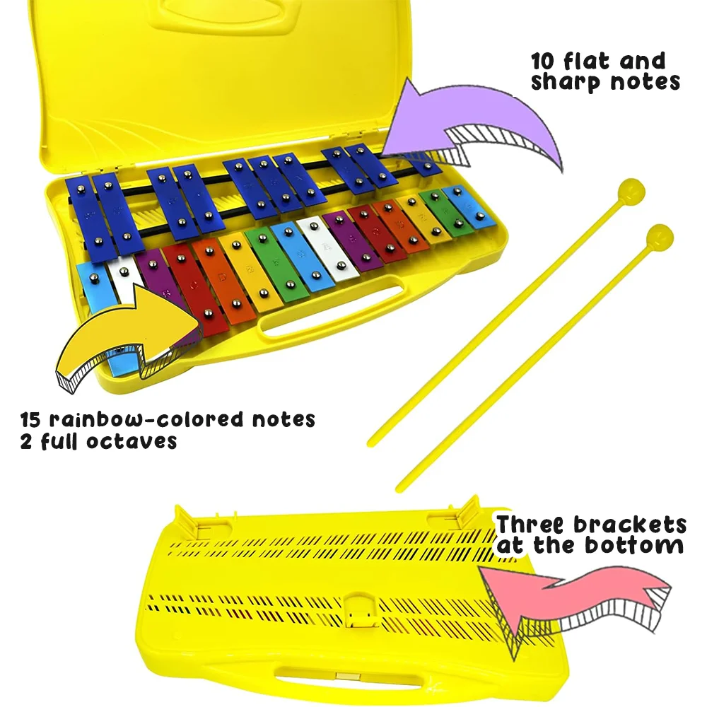 Chromatic Metallophone 25 Notes Xylophone Children\'s School Xylophone