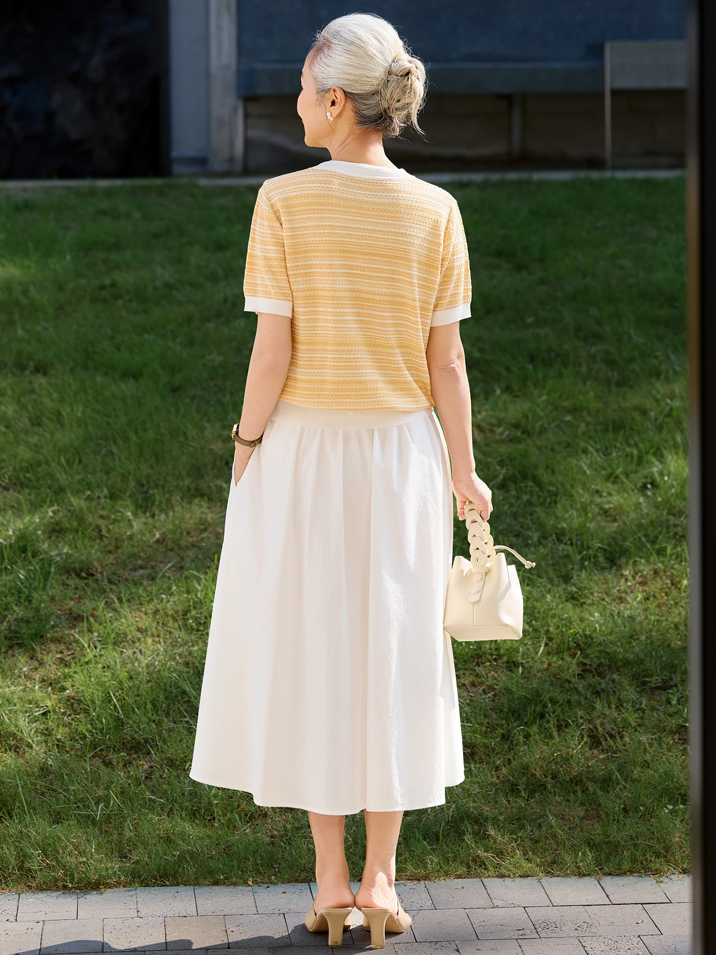 Muzhi Silk Short Sleeve T-Shir - Women'S Fashion In The 50S 评论和价格