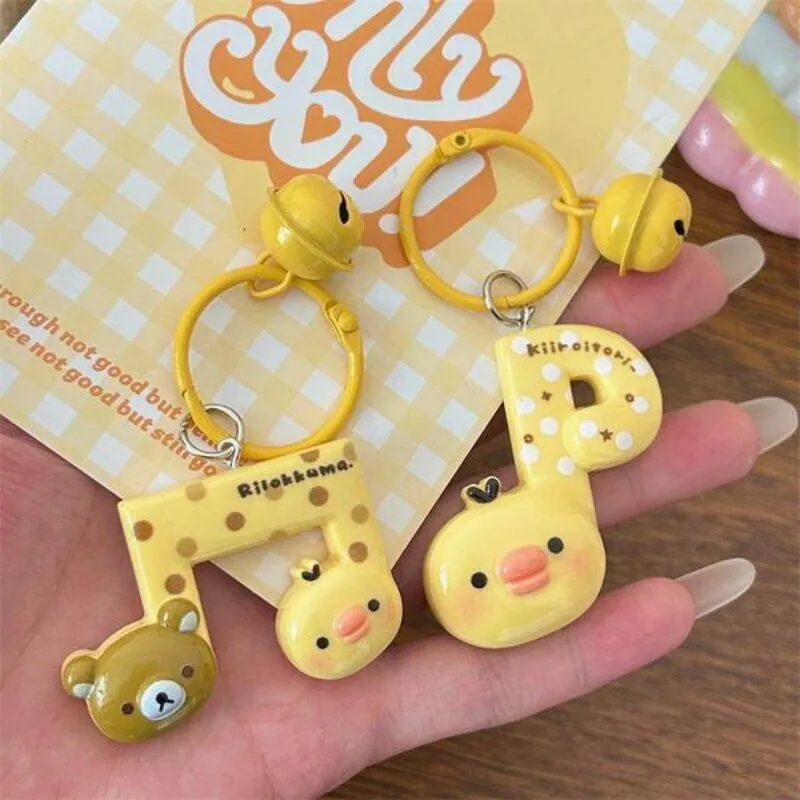 Fun Music Rilakkuma Bell Pendant Cute Cartoon Animation Peripheral Musical Bear Keychain Ring Backpack Accessories Gift Toys view 3