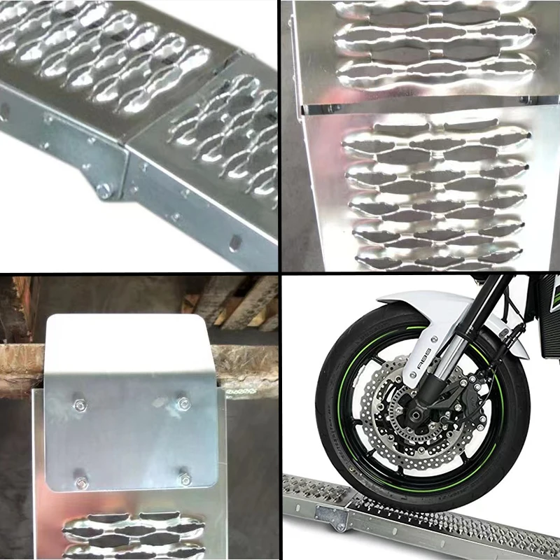 1PC Ramps For Aluminum Motorcycles Folding Loading ATV Pick-up Car Ramp To Climb Metal Ramps Ladder Single Load-bearing 350kg