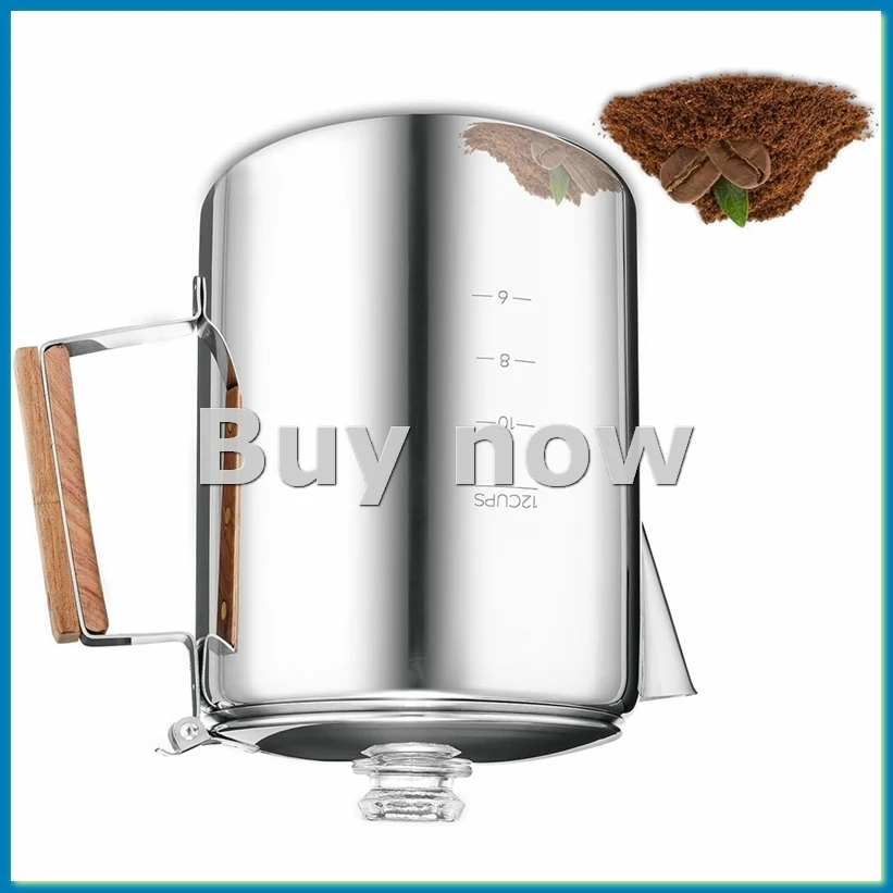 Coffee Pot Stovetop Coffee Maker Percolator Campfire Coffee Pot Stainless Steel Coffee Pot Camping Outdoors Home 12 Cup-A55K