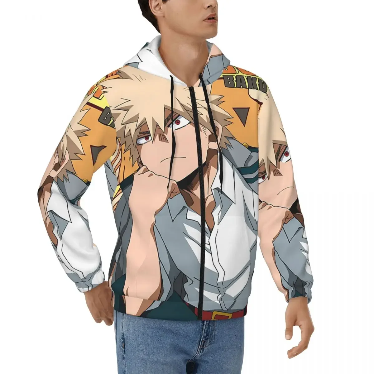 Katsuki Bakugo My Hero Academia sudaderas con cremallera jersey de Harajuku Otoño Invierno hombres mujeres sudaderas camisetas de manga larga