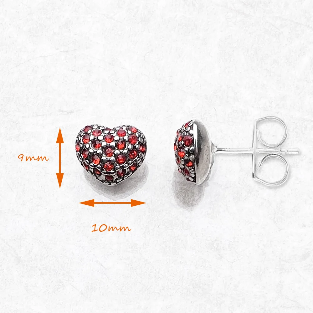 Stud Earrings Pink Heart,Europe Style Glam Fashion Romantic Jewerly For Women Gift In 925 Sterling Silver,Super Deal