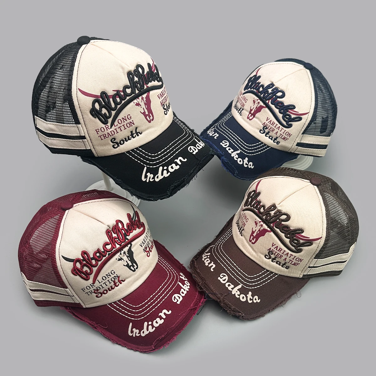 

American Style Letter Embroidery Baseball Hats New Unisex Sunshade Breathable Mesh Versatile Personal Fashion Street Trucker Cap