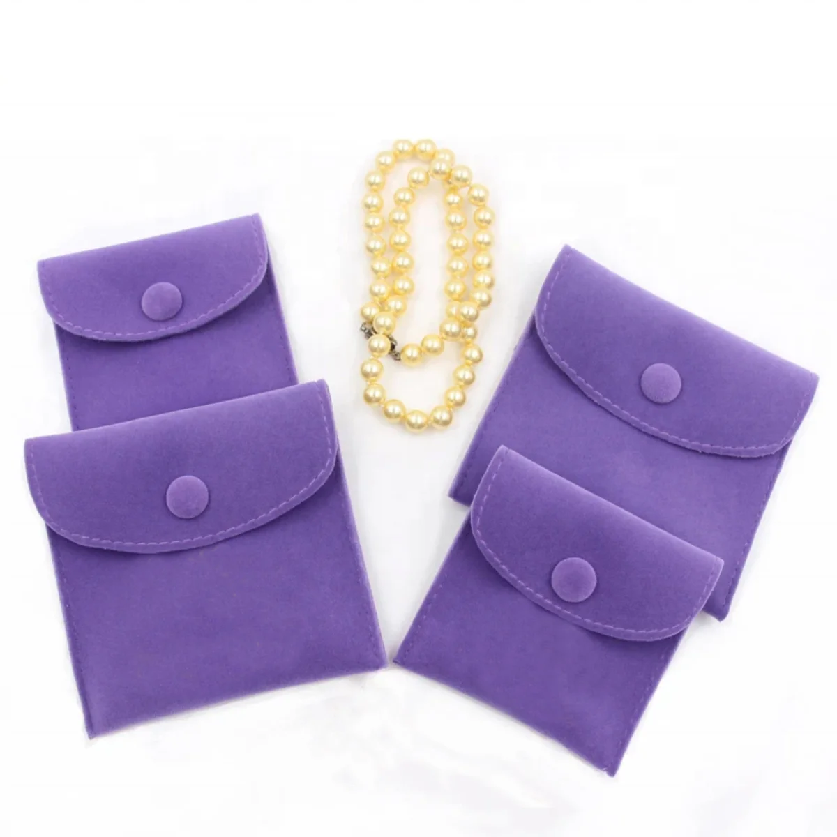 

100pcs Pink Jewelry Drawstring Bag 3x4inch 8x10cm Flannel Velvet Gift Packaging Ring Earrings Organizer Pendant Dust Proof Sack